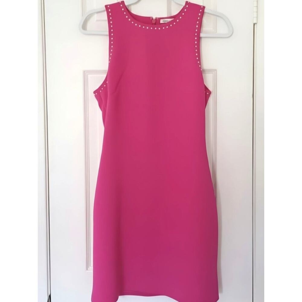 Likely Manhattan Fuchsia Studded Sleeveless Mini Dress 6 Sorority Luncheon NWT - Picture 2 of 11
